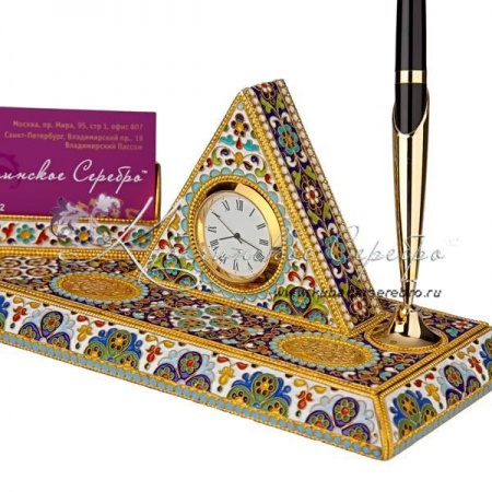 Настольный набор с позолотой и горячей эмалью 
