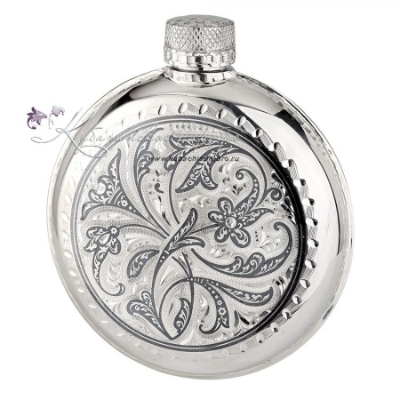 Фляга с чернью серии Кубачи на 140 мл (Новинка)