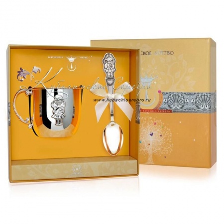 Набор детского серебра Девочка (ложка+кружка)