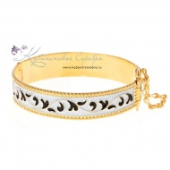 Браслет с горячей белой и черной эмалью  3392 