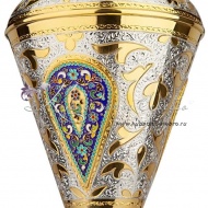 Ваза  с позолотой  и горячей эмалью , арт №4063