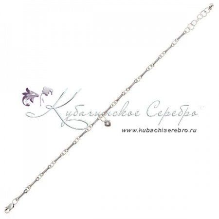 Браслет серебрянный Сердечко мини 