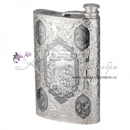 Набор фляга + 6 стопок Охотник 