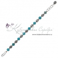 Серебряный браслет-бусы с бирюзой 8363