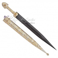 Позолоченный кинжал из серебра, 61 см  5055 