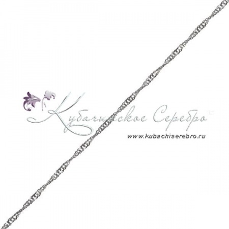 Цепь серебряная Сингапур  граненая, ширина 1 мм 