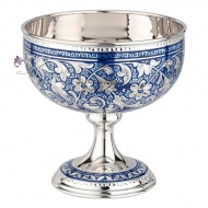 Конфетница с синей холодной эмалью (Новинка) 8536/3