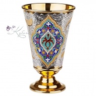 Бокал с позолотой и горячей эмалью на 200 мл 2218