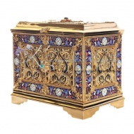 Шкатулка ручной работы с горячей эмалью и филигранью! , арт №2546