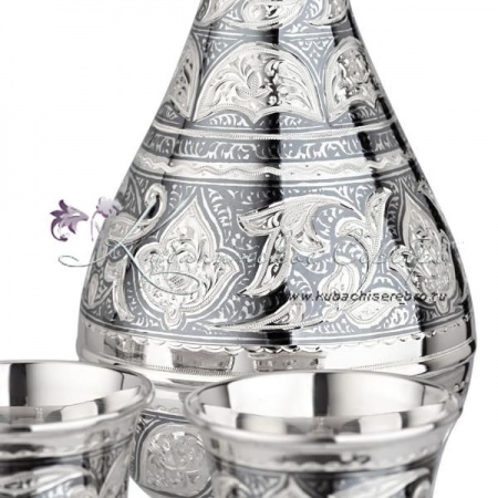 Сервиз На троих с чернью 