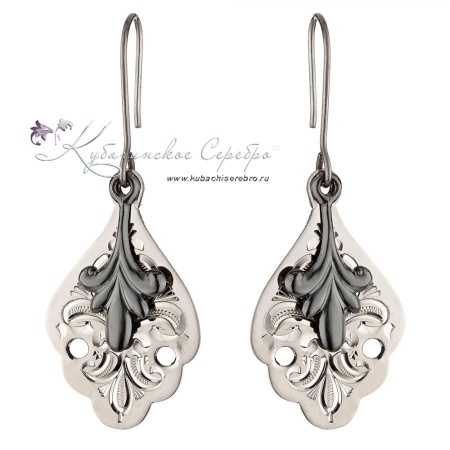 Серьги без черни с оксидированием 