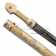 Кинжал серебряный с позолотой, 49 см , арт №6441