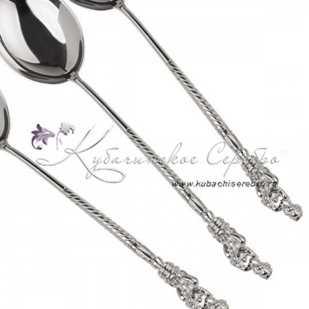 Набор чайных ложек из серебра  Набор чайных ложек из серебра Ангел