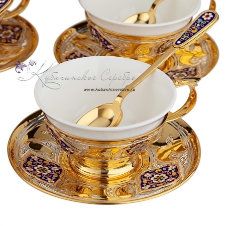Сервиз чайный с горячей эмалью