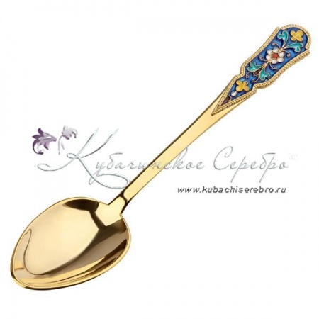 Серебряная ложка столовая с эмалью, серия «Версаль»