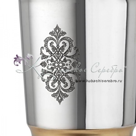 Стакан с позолотой  925 пробы на 470 мл 