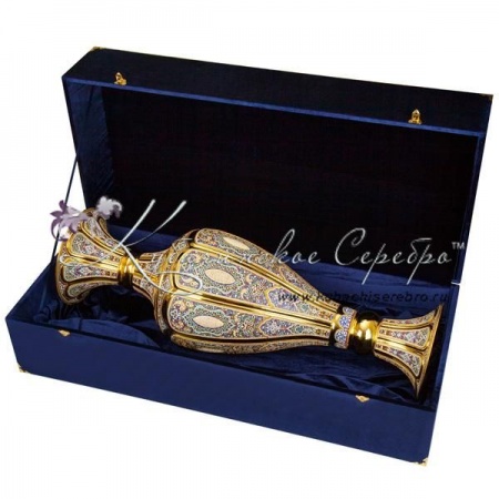 Ваза с позолотой и цветной горячей эмалью!