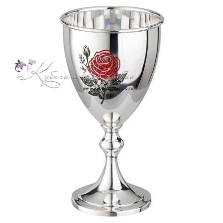 Фужер Роза 999 пробы с холодной эмалью на 130 мл (Новинка)