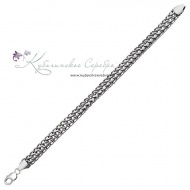 Браслет серебряный "Кобра", ширина 1 см  3883 