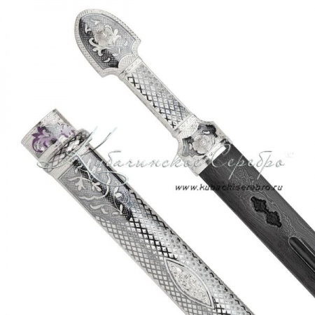 Кинжал с дамасской сталью, орнамент Чешуя, 49 см 