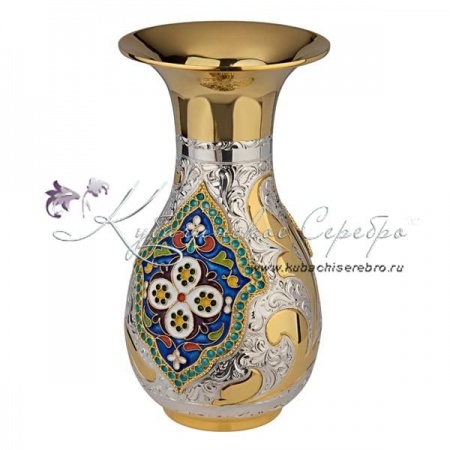 Ваза с позолотой и горячей эмалью 