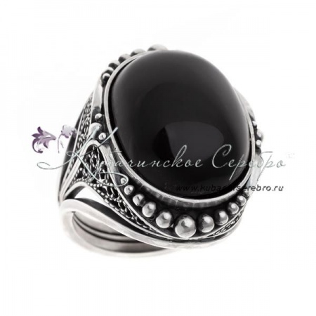 Кольцо-перстень мужской с агатом 