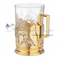 Подстаканник с позолотой и горячей эмалью