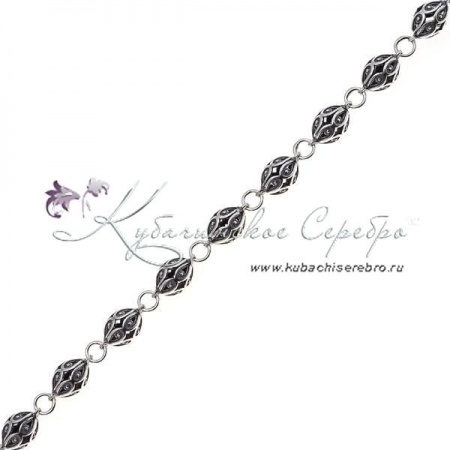 Бусы серебряные с оксидированием 