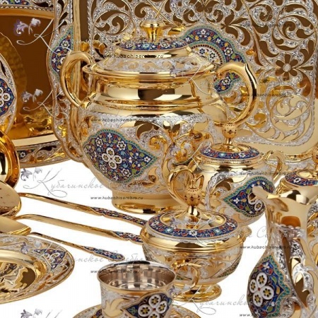 Сервиз обеденный + чайный с эмалью на 6 персон, серия Версаль 