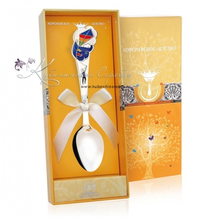 Детская серебряная ложка Авиатор