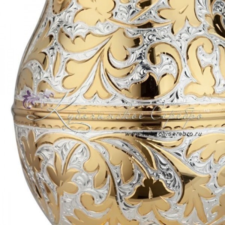 Кувшин из серебра 999 пробы с позолотой на 2700 мл 