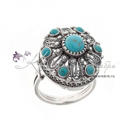 Кольцо серебряное с бирюзой 