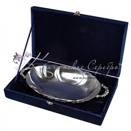 Блюдо серебряное, исполнение Люкс +