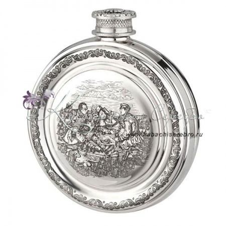 Круглая фляга  Круглая фляга Охотники на 140 мл
