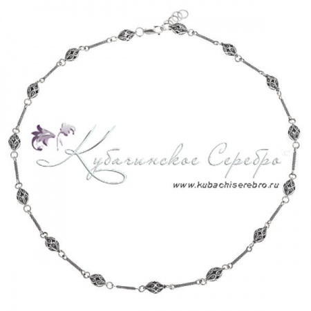 Бусы серебряные с оксидированием, арт №8539 Бусы серебряные с оксидированием