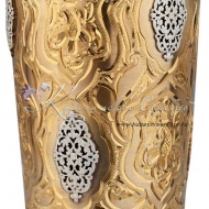 Позолоченный стакан с выпиленными узорами на 300 мл , арт №6174