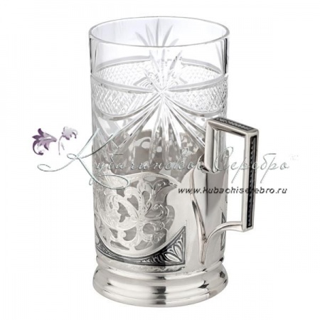 Подстаканник из серебра с чернью 