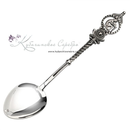 Серебряная чайная ложка Водолей