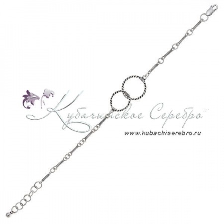 Браслет серебряный  Браслет серебряный Два колечка (Новинка)