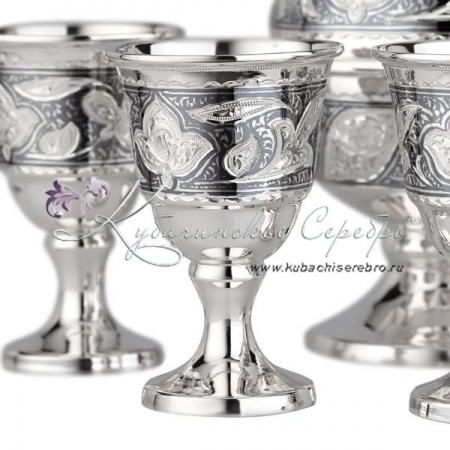 Сервиз На троих с чернью 