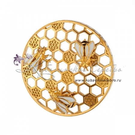 Ионизатор воды с позолотой Пчёлы и соты и эмалью 