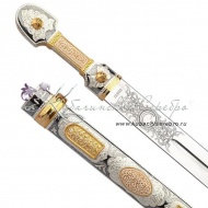 Кинжал серебряный с позолотой, 49 см , арт №5094