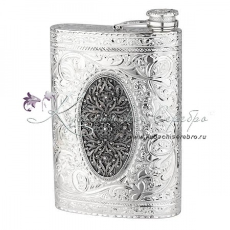 Фляга с филигранью Корабль на 290 мл 
