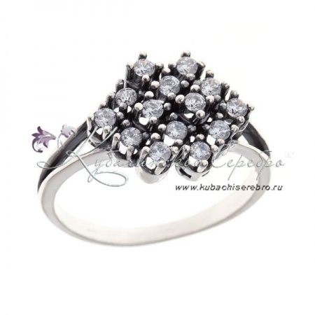 Серебряное кольцо с цирконами