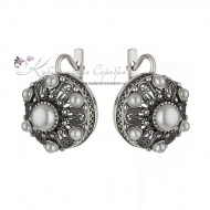 Серьги серебряные с жемчугом (Новинка) 8429 