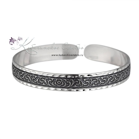 Браслет серебряный с оксидированием