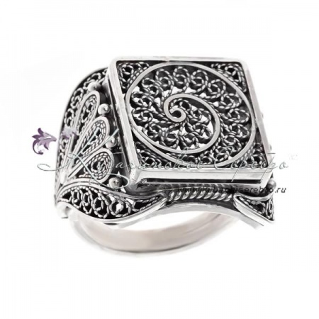 Кольцо-перстень с филигранью , арт №3716  Кольцо-перстень с филигранью