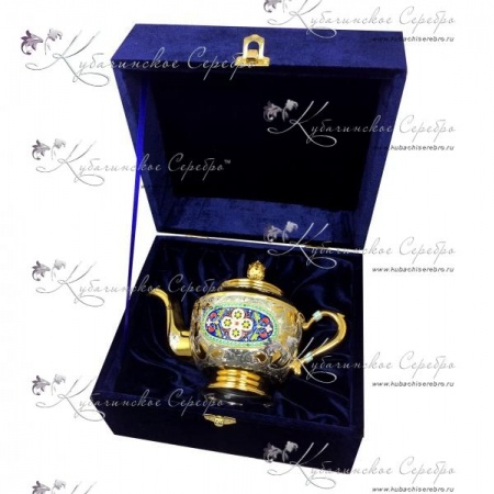 Чайник с позолотой и эмалью Версаль 2 на 500 мл