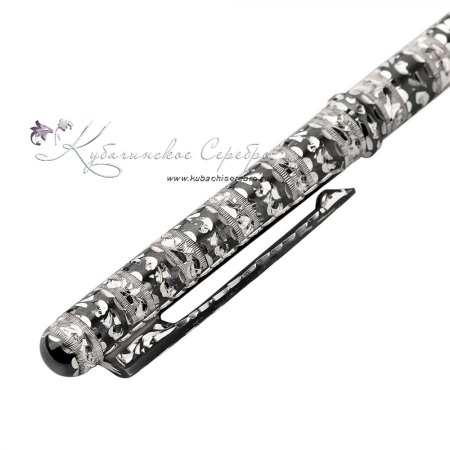 Ручка серебряная с чернью 