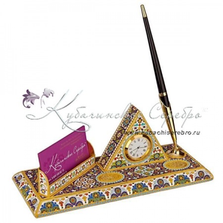 Настольный набор с позолотой и горячей эмалью 